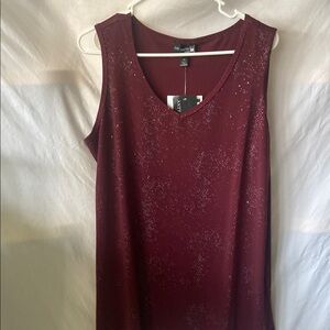 Anthony Richards Deep Red Glitter Top